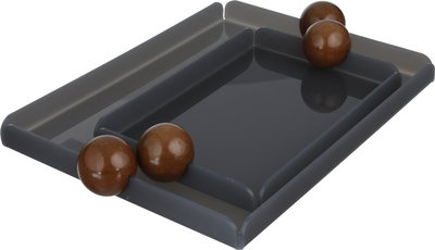 طقم تمريات اكريلك السيف غاليري، قطعتين، يد كورة، مستطيل - رمادي غامق خشبي product image 1