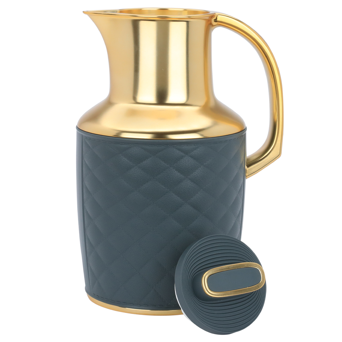 Timeless Lara Glass Thermos, 1 liter, plastic outer shell - dark gray golden product image 3