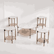طقم طاولات خشب MDF و معدن، 5 قطع - اسود رمادي product image 1