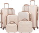 Limra ABS Luggage Set, 6 Sizes, 4 Wheels, 360 Degree Rotating, LMA-788 - Beige Gold product image 1