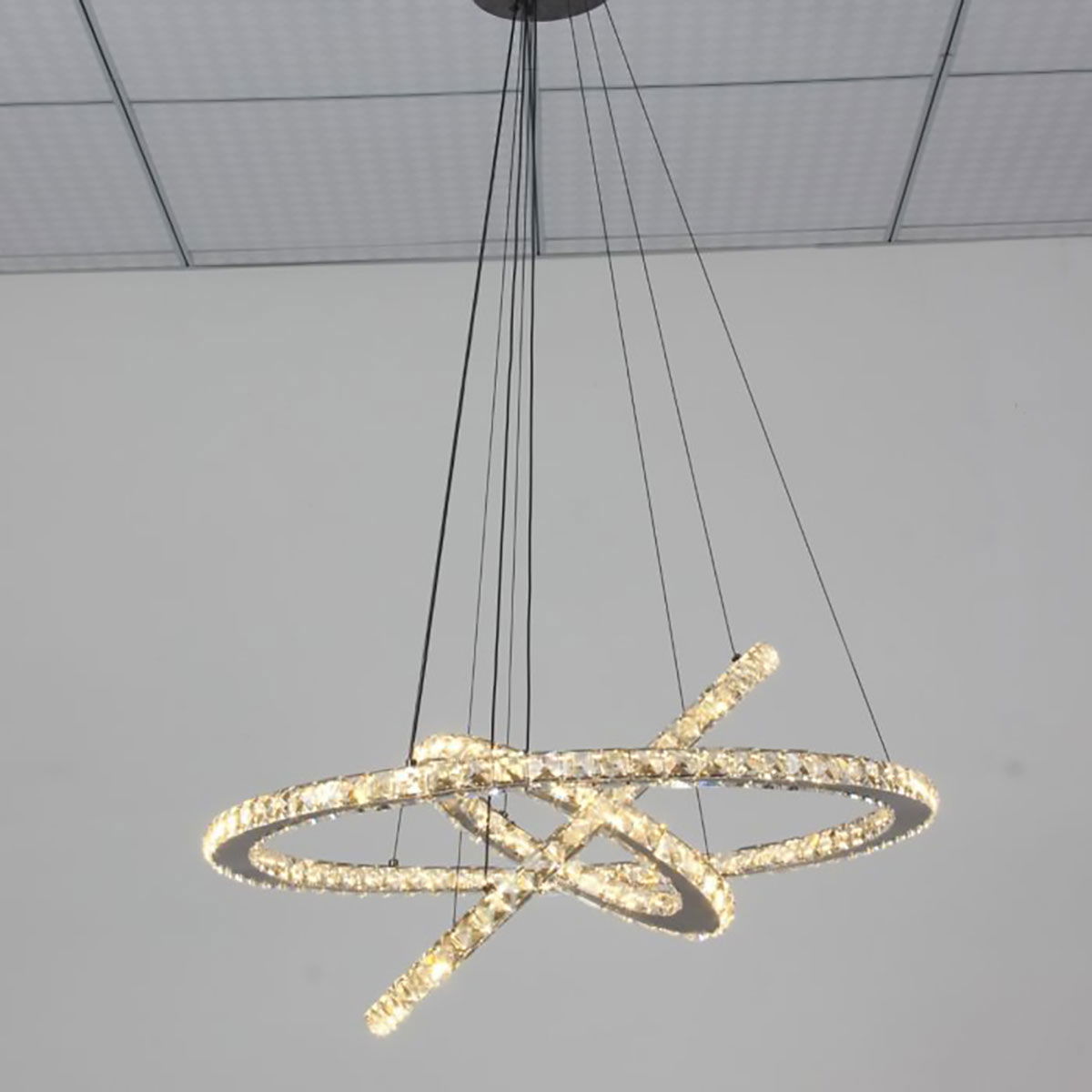 ثريا ألمنيوم السيف غاليري، 40-60-80 سم، 80 واط، دائري - ذهبي product image 4