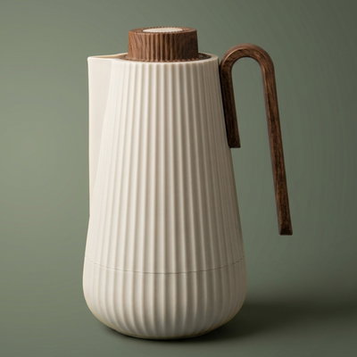 Glory Sumo Thermos, 0.7 Liter, Wooden Handle, Glass Interior, Push Button - Wooden Beige product image 1