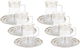 Al Saif Gallery Glass Bialat Set with Plate, 12 Pieces - White Golden product image 1