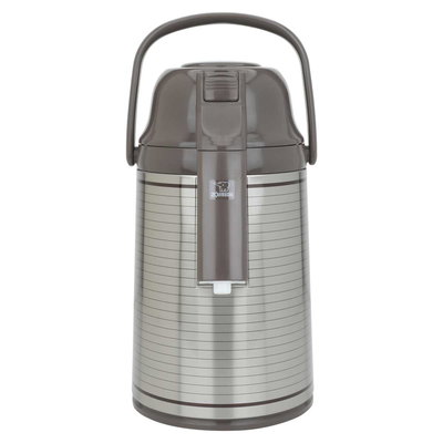 ترمس ضغاط أبو فيل ياباني السيف غاليري، 2.2 لتر، حافظة داخلية زجاج حراري، هيكل خارجي ستاينلس استيل - بني بيج product image 1