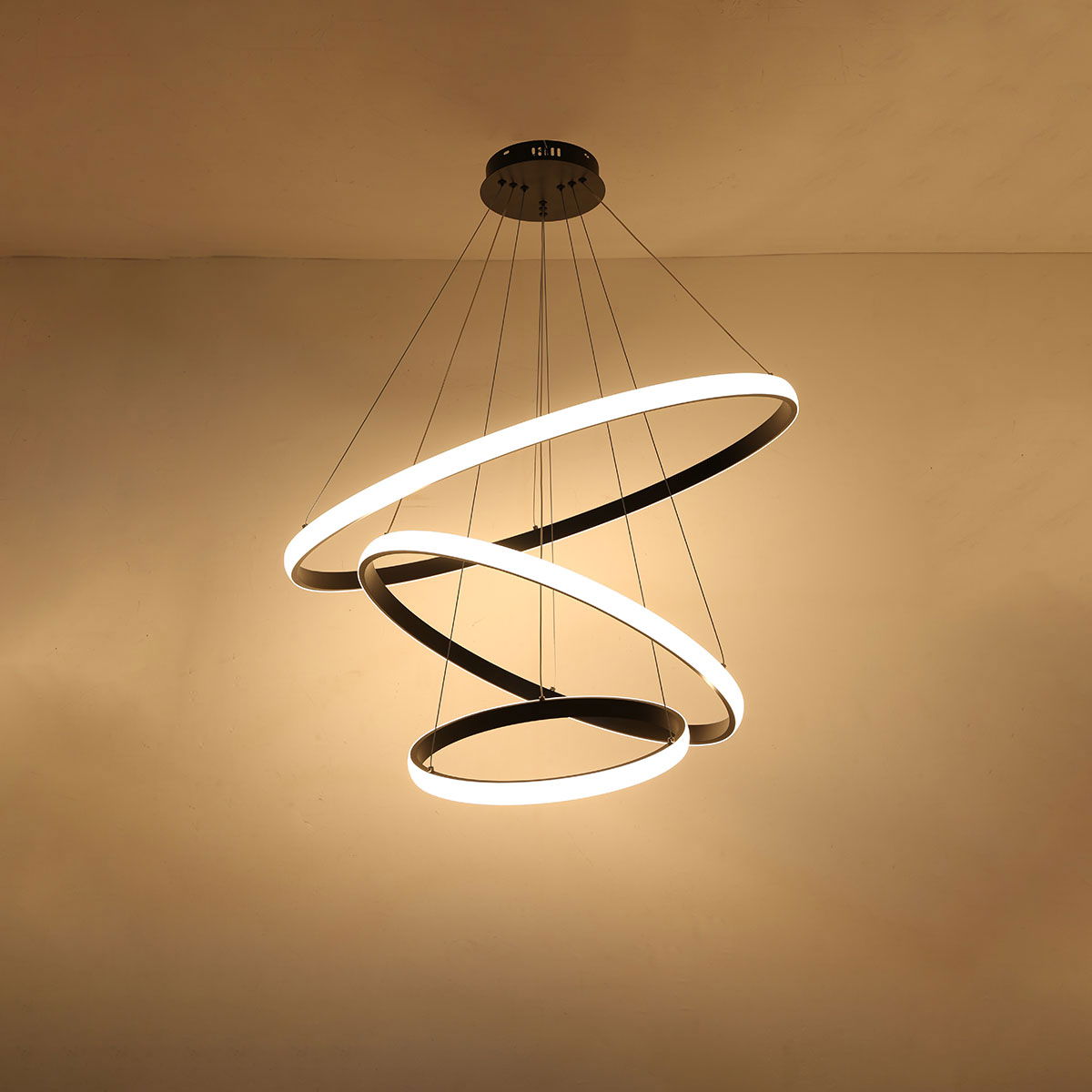 Modern steel Al Saif Gallery chandelier, 40 x 60 x 80 cm, 90 watts - black product image 4