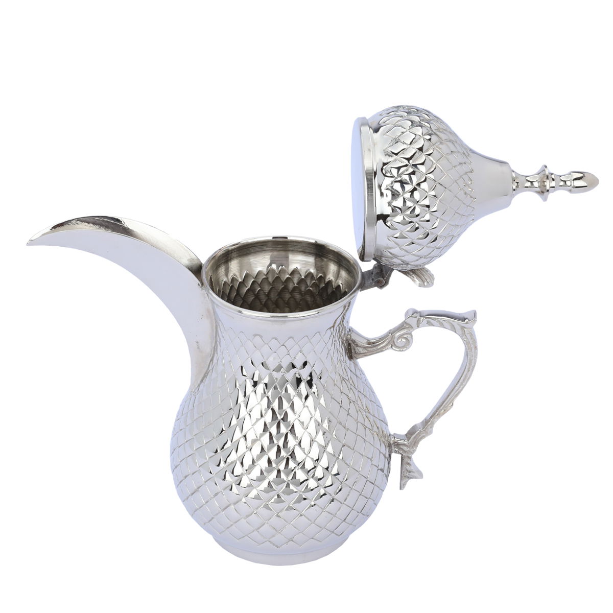 Al Saif Gallery Tarahib Arabic Coffee Dallah iron, 1 Liter - Silver product image 3