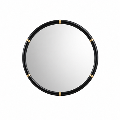 مراية دائرية زجاج، 100×100 سم، اطار معدن - اسود product image 2