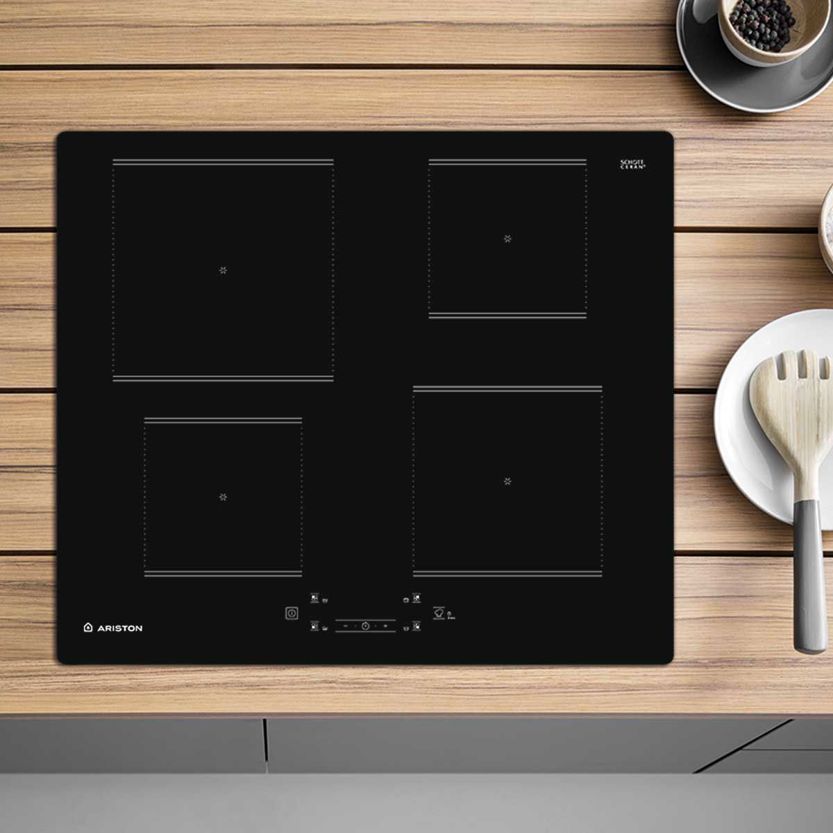 Ariston Aq0160Sne Ceramic Hob, 60 Cm, 7200 Watt - Black product image 3