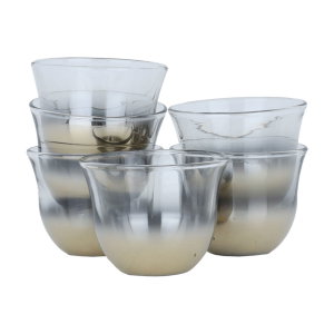 طقم بيالات شاي و فناجين قهوة عربي كريستال السيف غاليري، 18 قطعة - ذهبي product image 2