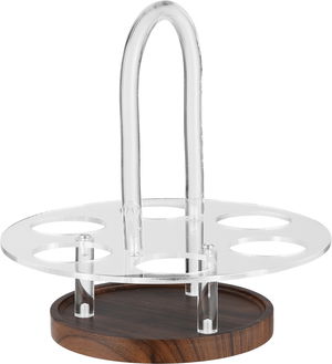 حامل أكواب أكريليك السيف غاليري، 22x22x18 سم، قاعدة خشبي، ستة مواضع - خشبي شفاف product image 2