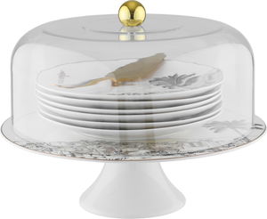 طقم تقديم كيك بورسلان السيف غاليري، 9 قطع - ابيض ذهبي product image