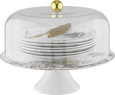 Alsaif Gallery Porcelain Cake Serving Set, 9 Pieces - White Gold product image 1