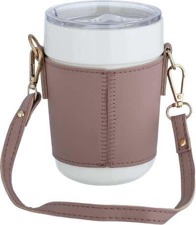Al Saif Gallery Porcelain Thermos Mug, 420 ml - White Pink product image 4