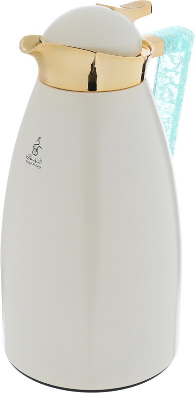 Al Saif Gallery Maha thermos set, two pieces, 1 liter, thermal glass inner shell, steel outer shell - pearl product image 7
