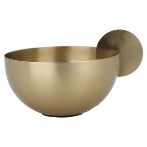 Al Saif Gallery steel bowl, 1 piece, with gold handle - gold product image