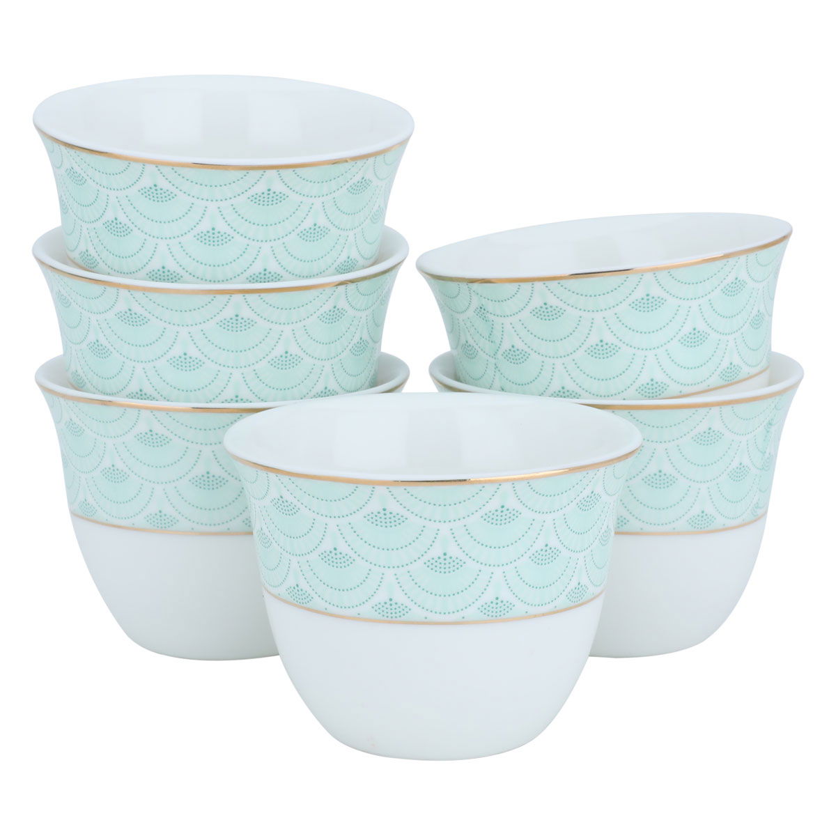 Al Saif Gallery Arabic coffee cups set, porcelain, 12 pieces - white product image 1