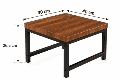طقم طاولات خشب و معدن، 5 قطع - بني product image 4