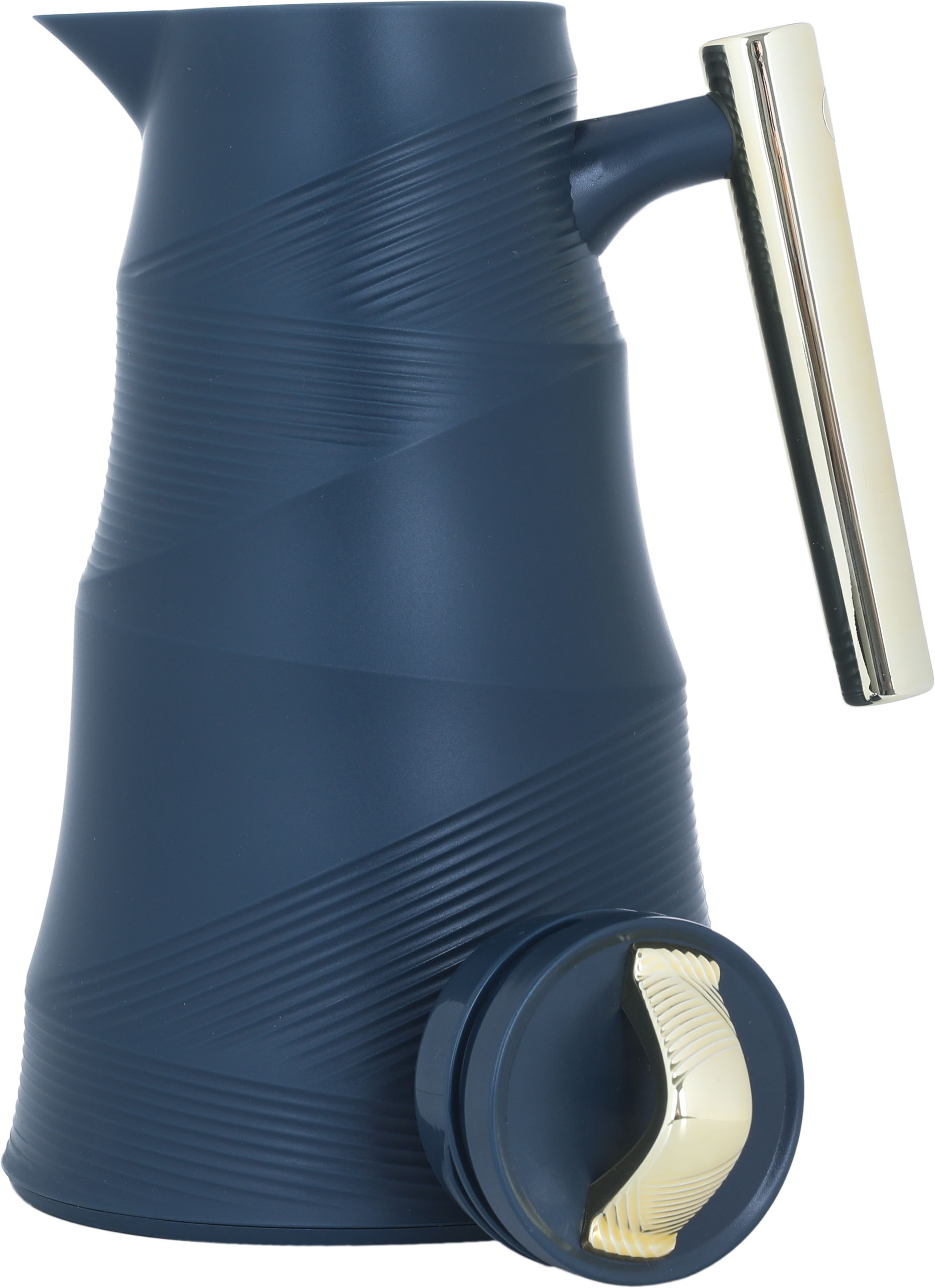 Bamboo Glory Thermos, 1 liter, glass inner container, plastic outer shell - dark blue product image 3