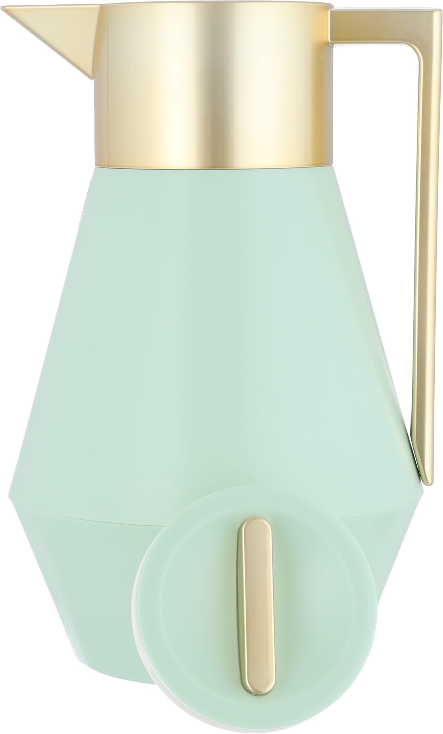 Everest Thermos, 1 liter, golden handle, thermal glass inner shell, plastic outer shell - light green product image 4