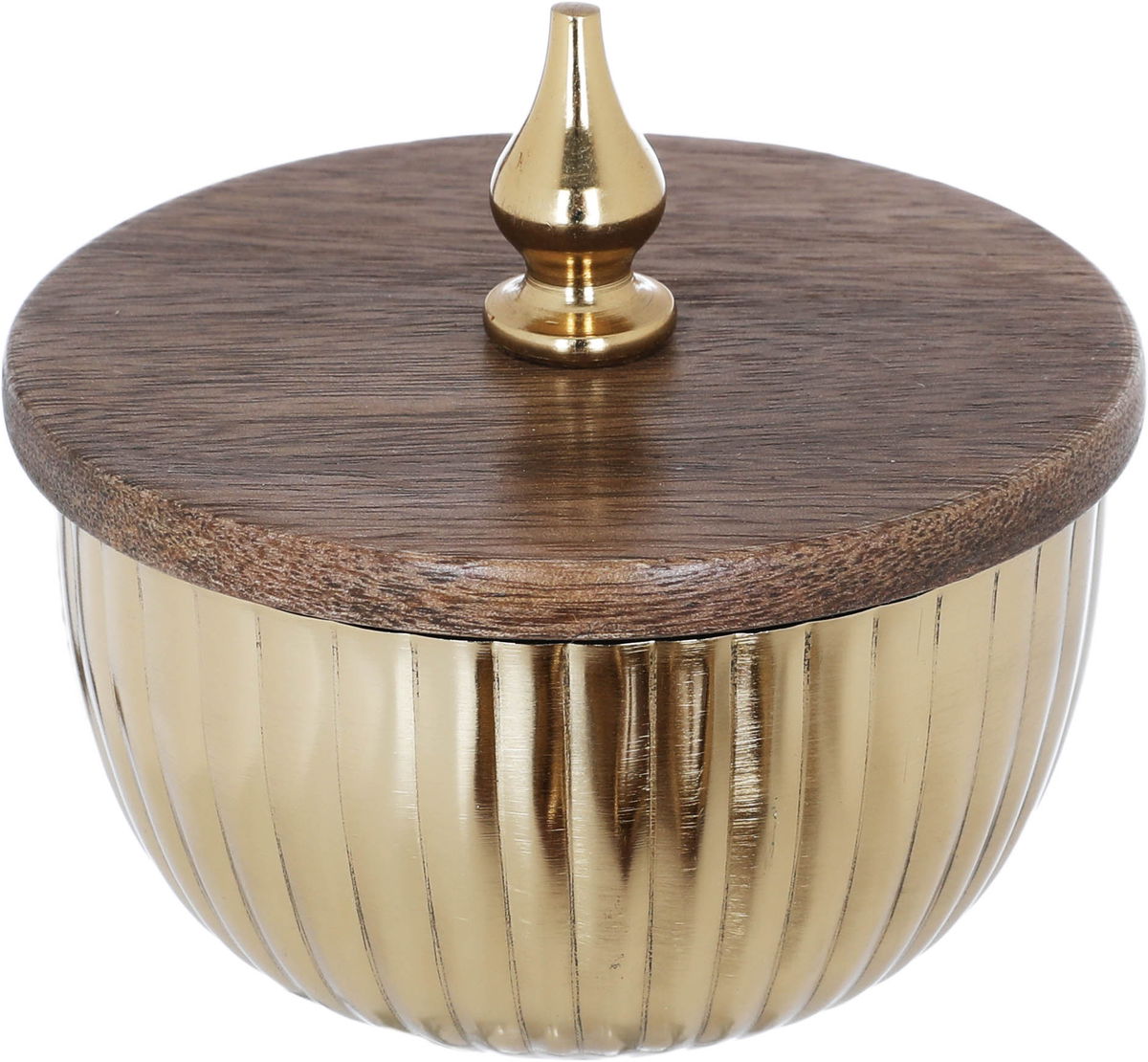 Al Saif Gallery steel yogurt set, 5 pieces, wooden tofir, lid - brown product image 3