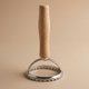 قطاعة معجنات خشب ستانلس استيل السيف غاليري، 12x6.5 سم، يد خشبي - خشبي فاتح فضي product image 1