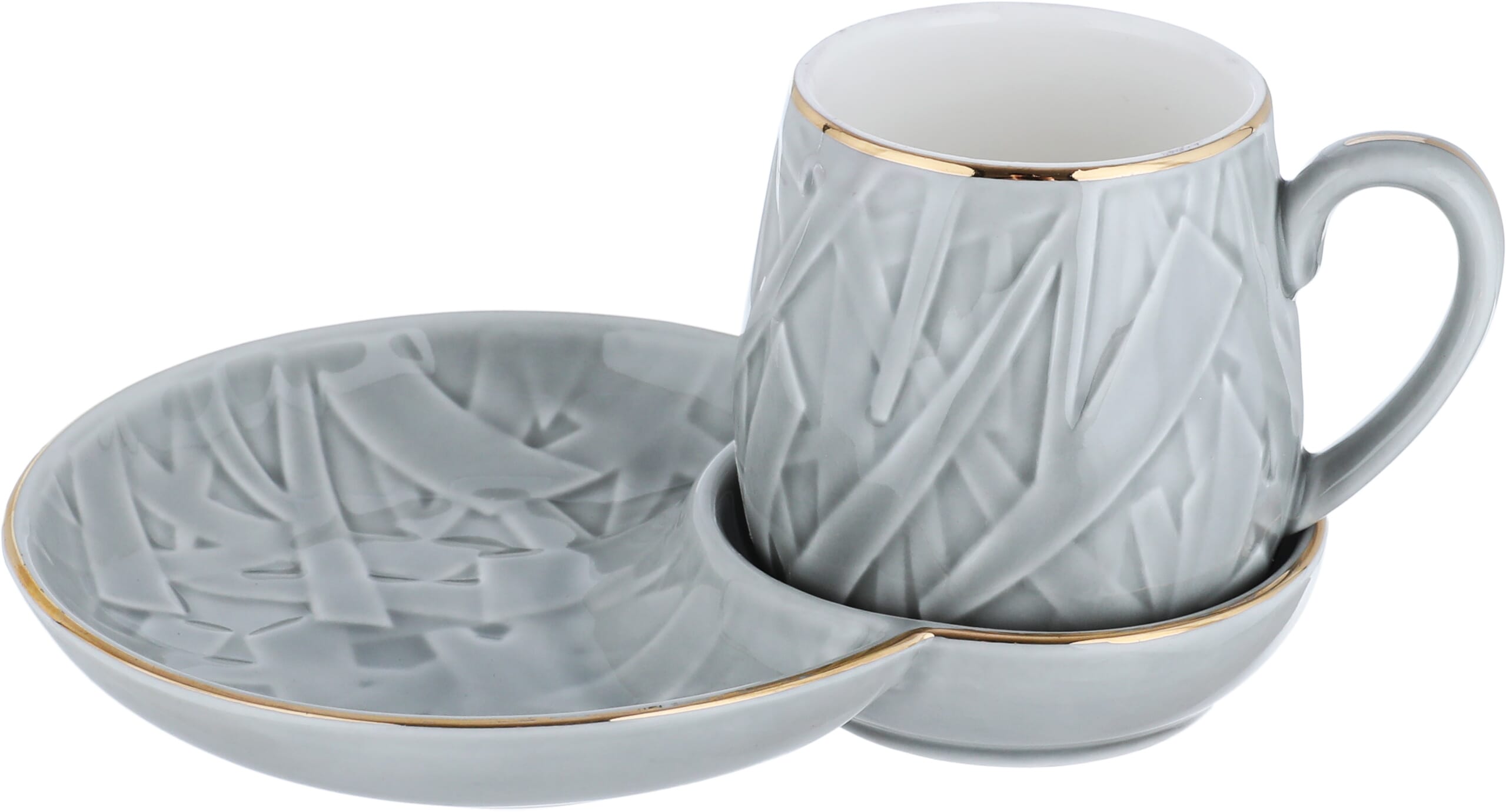 Al Saif Gallery Ceramic Coffee Cup Set, 12 Pieces - Grey product image 2