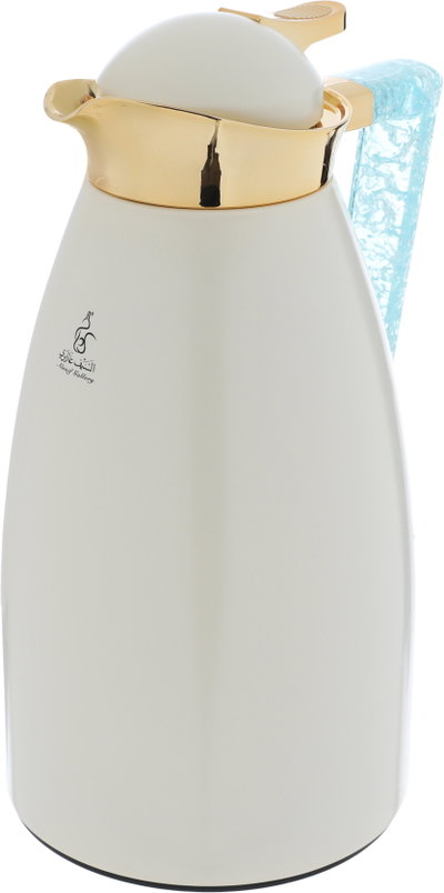 Al Saif Gallery Maha thermos set, two pieces, 1 liter, thermal glass inner shell, steel outer shell - pearl product image 3