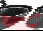 Saif Plus Teflon Frying Pan with Strainer, 22 cm, Glass Lid - Red product image 3