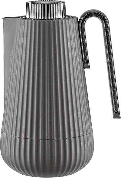 Glory Sumo Thermos, 1 liter, nickel handle, glass interior, pump - glossy black cappuccino product image 2