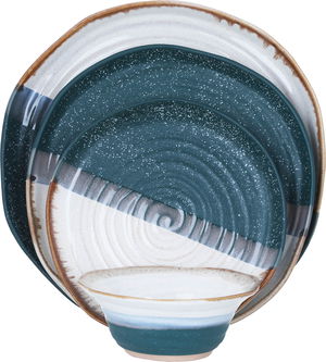 Al Saif Gallery Porcelain Dinner Set, Wavy, 24 Pieces - Beige/Green product image 2