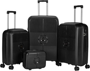 طقم شنط سفر بولي بروبيلين ليمرا، 4 مقاسات، 4 عجلات، بزاوية 360 درجة، LMA-PP531 - أسود product image