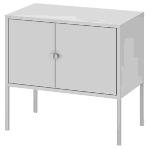 كومدينه معدن، 57×60×35 سم، 2 دلفة - ابيض product image 2