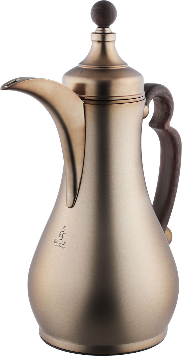 Al Saif Gallery Al Asalah Thermos Set, 1 + 1 Liter, 2 Pieces, Inner Glass Case, Stainless Steel Outer Body - Dark Bronze product image 5
