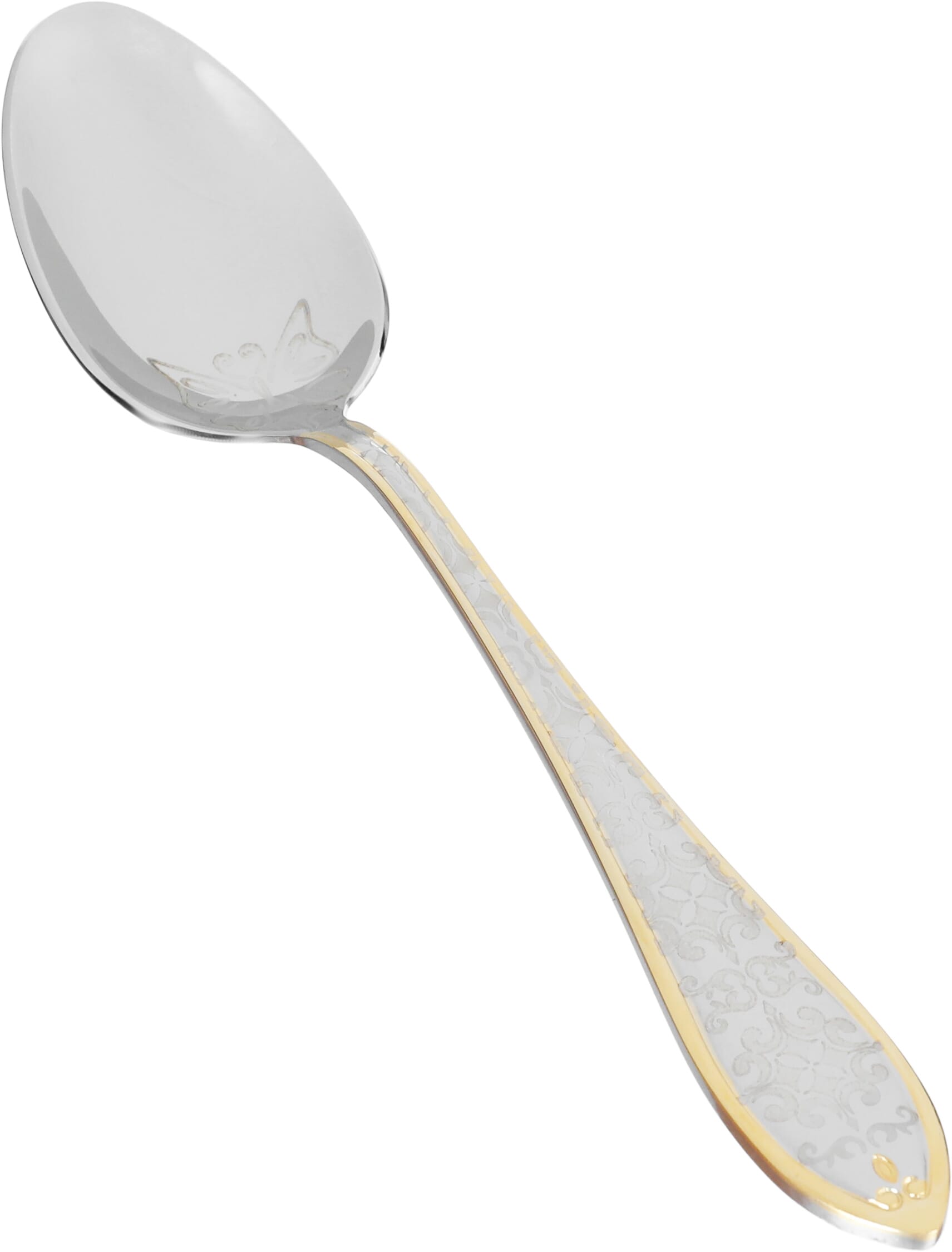 طقم ملعقة أكل أستيل السيف غاليري، منقوش بخط ذهبي، 6 قطع - فضي product image 2