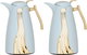 Al Saif Gallery Karma thermos set, 1 liter, golden handle, glass inner container, plastic outer shell - white and golden product image 2