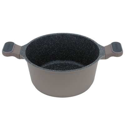 قدر طبخ جرانيت روبوست، 24سم، غطاء زجاج بسيلكون - بني فاتح product image 4