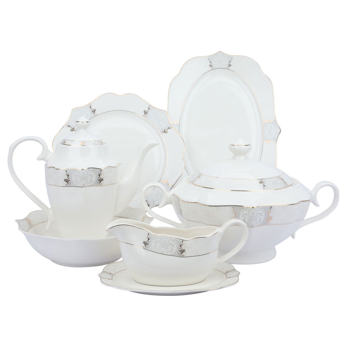 Al Saif Gallery Porcelain Dining Set, Victoria, 166 Pieces - White product image