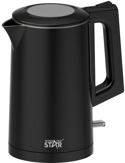 غلاية كهربائية ستانلس ستيل ويننج ستار، 1.7 لتر، 1500 واط، ST-6023 - اسود product image 1