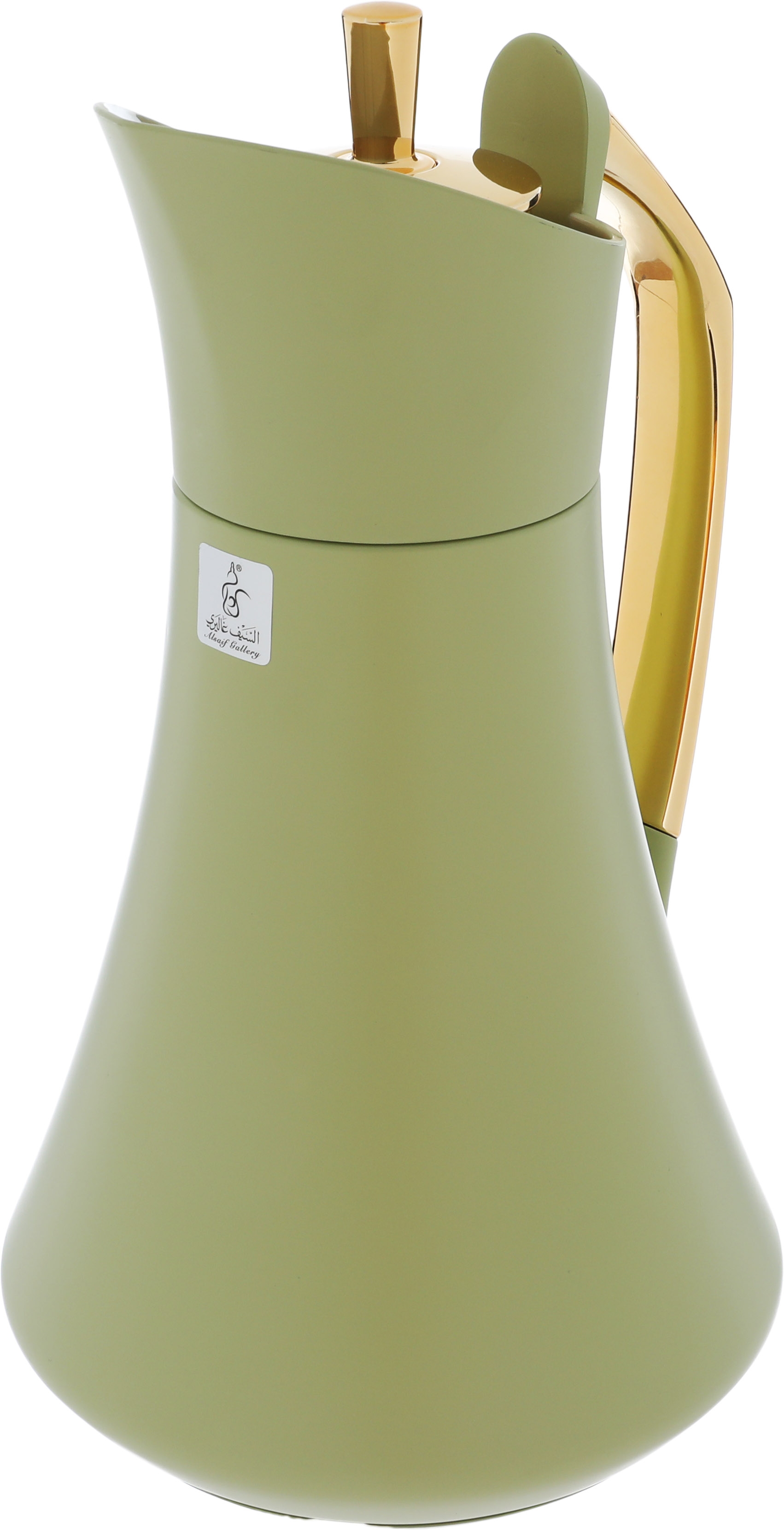 Al Saif Gallery Karma thermos set, 1 liter, 2 pieces, thermal glass inner container, steel outer shell - olive green product image 3