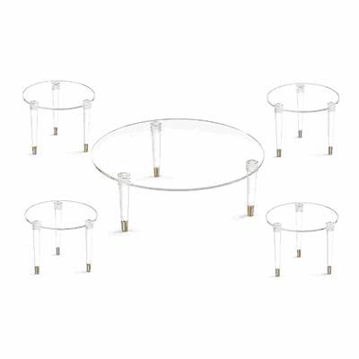 طقم طاولات اكريلك و زجاج، 5 قطع - شفاف product image 3