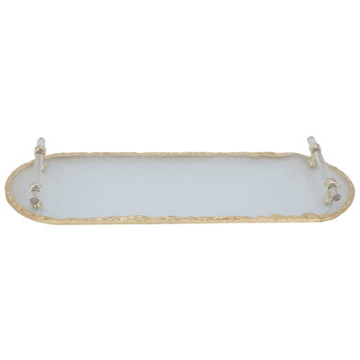 طوفرية تقديم زجاج السيف غاليري، 50×18×4.5 سم، بيضاوي - أبيض product image 1