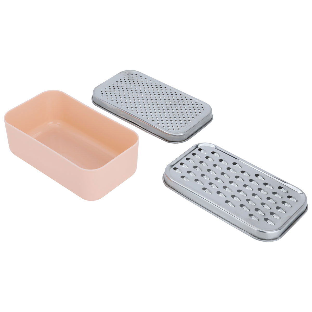 Alsaif Gallery Grater with Steel Box, Rectangle, 3 Pieces - Pink product image 2