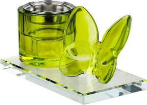 مبخرة زجاج السيف غاليري، قاعدة مزينة فراشة اصفر، 13x7x6 سم - شفاف اصفر product image 2