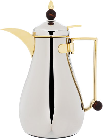 Al Saif Gallery Crystal Thermos Set, 1/0.7 liter, tofaria, thermal glass inner container, steel outer shell - silver product image 3