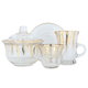 Al Saif Gallery glass tea and coffee set, with golden lines, 50 pieces - transparent product image 2