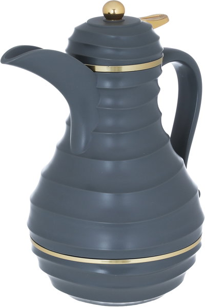 Al Saif Gallery Blanca thermos set, 1/0.75 liter, 2 pieces, thermal glass inner shell, plastic outer shell - dark gray product image 5