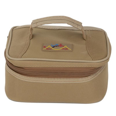 شنطة بيالات و فناجين قماش برق الحيا السيف غاليري، 21×18×10 سم - بيج غامق product image 2