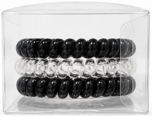 Cherry & Berry Hair Ties, Spiral Shape, Three Beads, CB-A11 - Multicolor product image 2