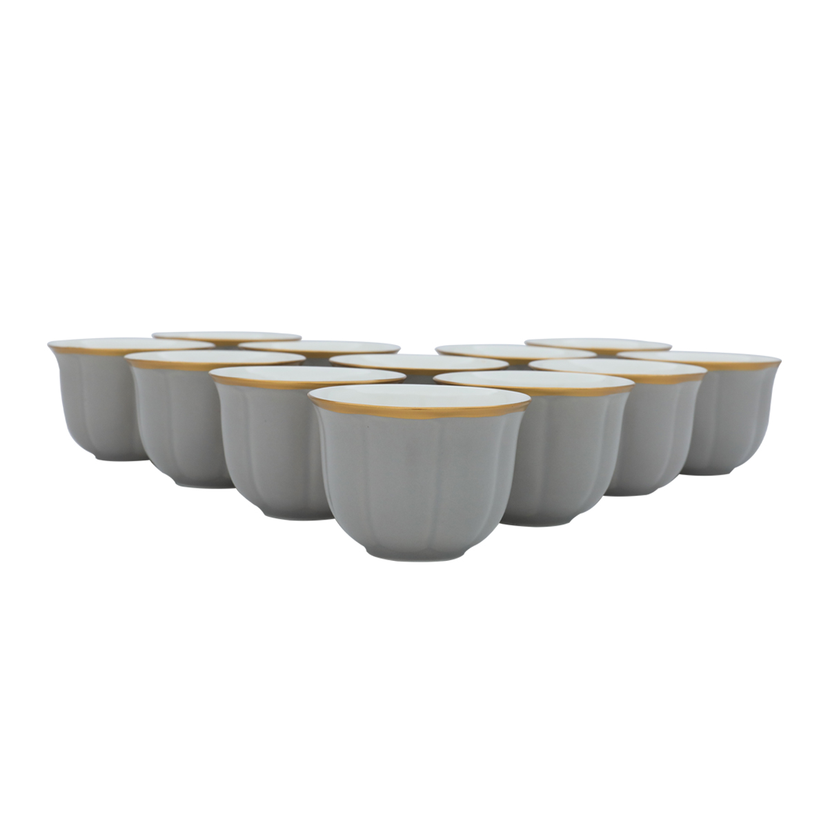 Al Saif Gallery Porcelain Arabic Coffee Cups Set, 80 ml, 12 Pieces - Gray product image 2
