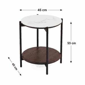 طقم طاولات سيراميك و معدن، 5 قطع - اسود رمادي product image 2